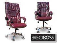 Офисное массажное кресло EGO BOSS EG1001 Maroon в комплектации ELITE натуральная кожа - магазин СпортДоставка. Спортивные товары интернет магазин в Туле 